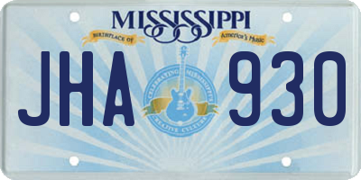 MS license plate JHA930