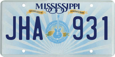 MS license plate JHA931