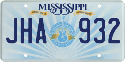 MS license plate JHA932