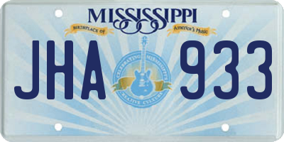 MS license plate JHA933