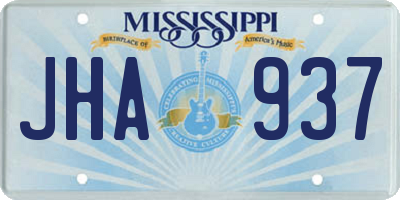 MS license plate JHA937