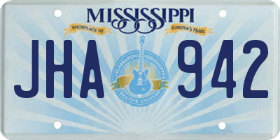 MS license plate JHA942