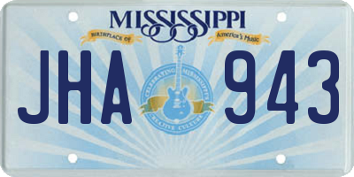 MS license plate JHA943