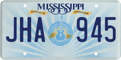 MS license plate JHA945
