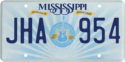 MS license plate JHA954