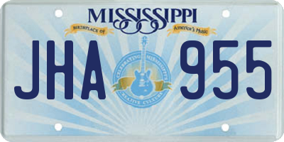 MS license plate JHA955