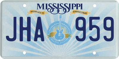 MS license plate JHA959