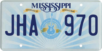MS license plate JHA970