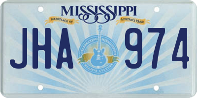 MS license plate JHA974