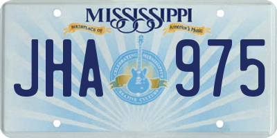 MS license plate JHA975