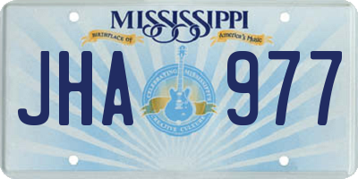 MS license plate JHA977