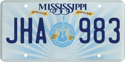 MS license plate JHA983