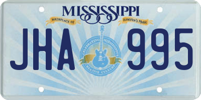 MS license plate JHA995