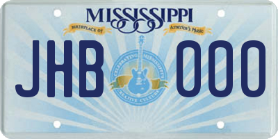 MS license plate JHB000