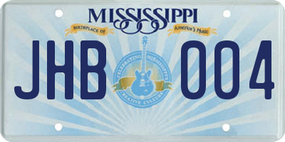 MS license plate JHB004