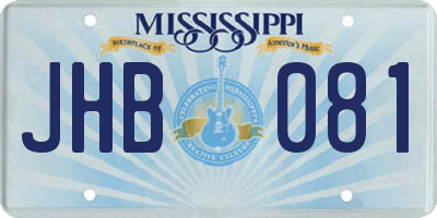 MS license plate JHB081