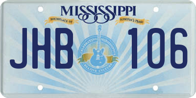 MS license plate JHB106