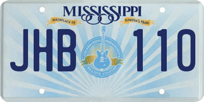 MS license plate JHB110
