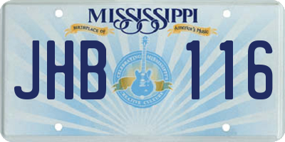 MS license plate JHB116