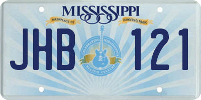 MS license plate JHB121