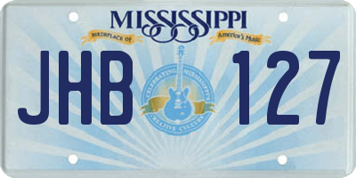 MS license plate JHB127