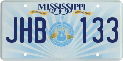 MS license plate JHB133