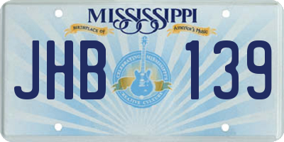 MS license plate JHB139