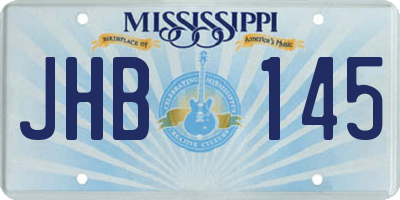 MS license plate JHB145