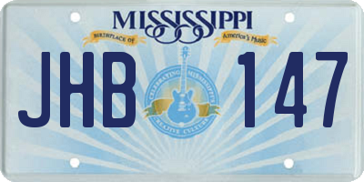 MS license plate JHB147