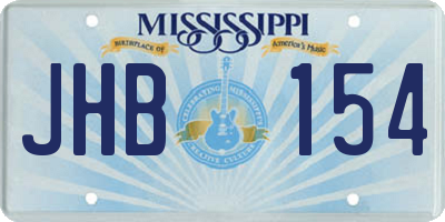 MS license plate JHB154