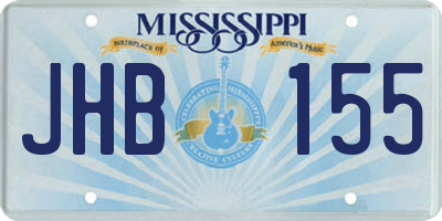 MS license plate JHB155