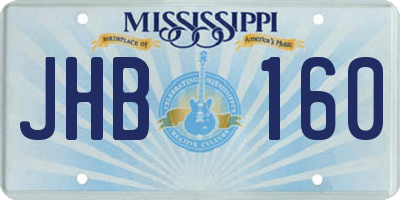 MS license plate JHB160