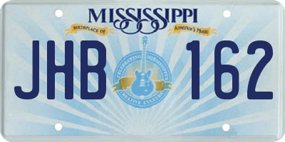 MS license plate JHB162