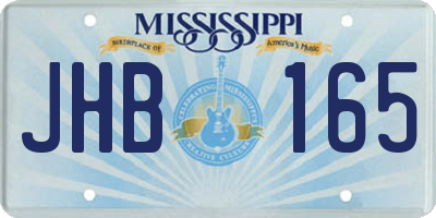 MS license plate JHB165