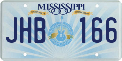 MS license plate JHB166