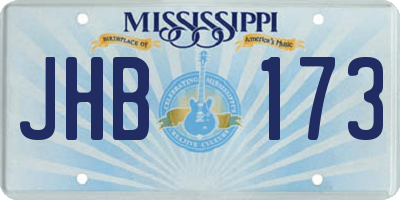 MS license plate JHB173