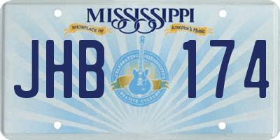 MS license plate JHB174