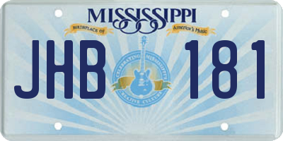 MS license plate JHB181