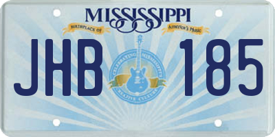 MS license plate JHB185