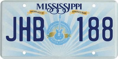 MS license plate JHB188