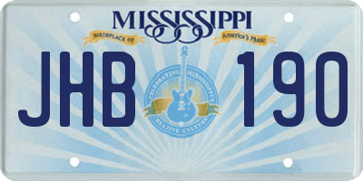 MS license plate JHB190