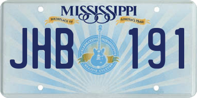 MS license plate JHB191