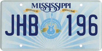 MS license plate JHB196
