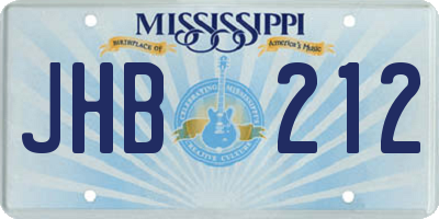MS license plate JHB212