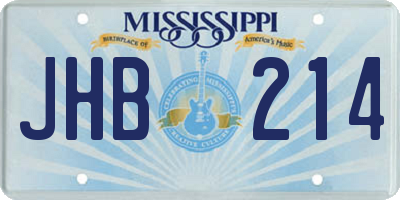 MS license plate JHB214
