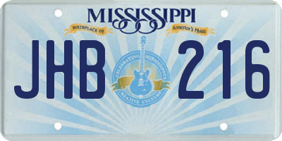 MS license plate JHB216