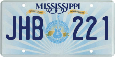 MS license plate JHB221