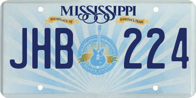 MS license plate JHB224