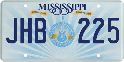 MS license plate JHB225