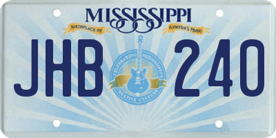 MS license plate JHB240